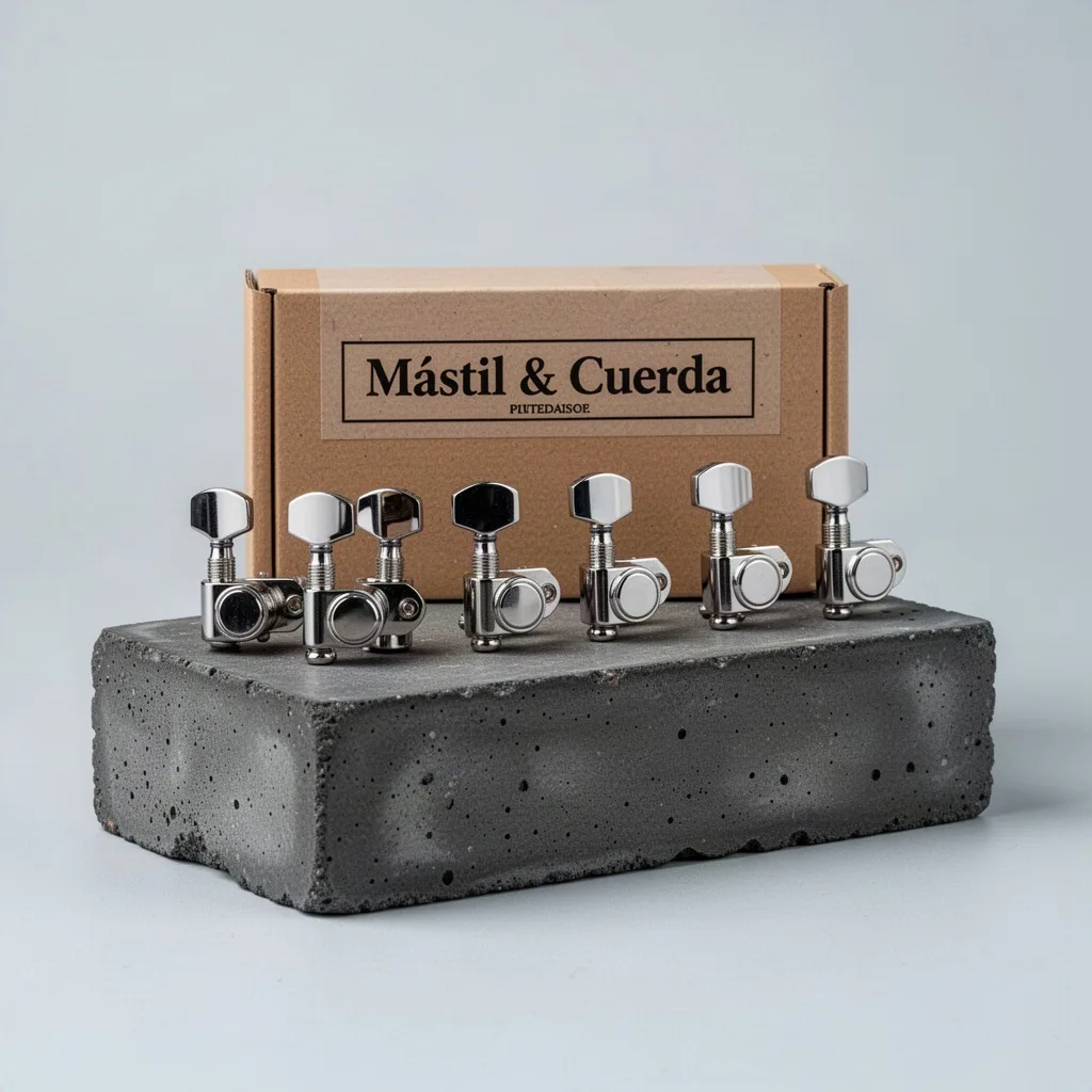 Mástil & Cuerda Clavijeros Cerrados Ratio 18:1 Acero Niquelado